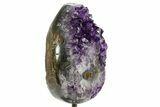 Dark Purple Amethyst Geode On Metal Stand - Uruguay #364456-2